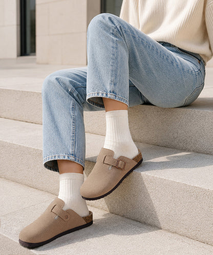 ODOLY Genuine Suede Clogs for Women Men Comfort Cork Footbed Potato Shoes