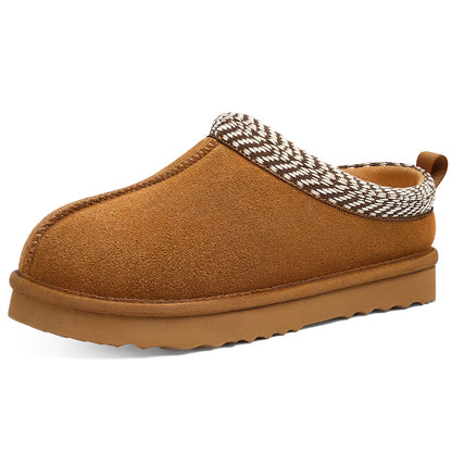Litfun Genuine Suede Slippers for Women Cozy Winter House Shoes Fuzzy Memory Foam House Slippers