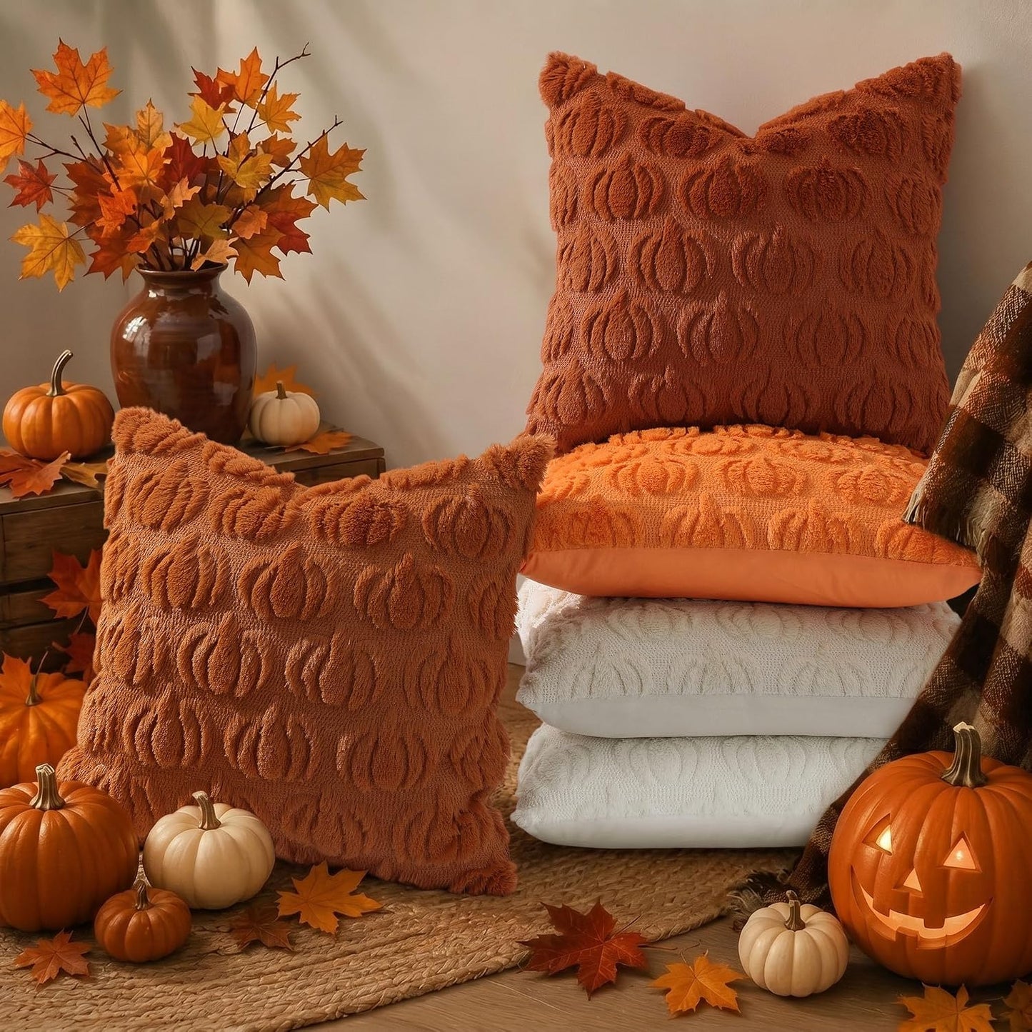 decorUhome Fall Throw Pillow Covers 18x18 Pack of 2,