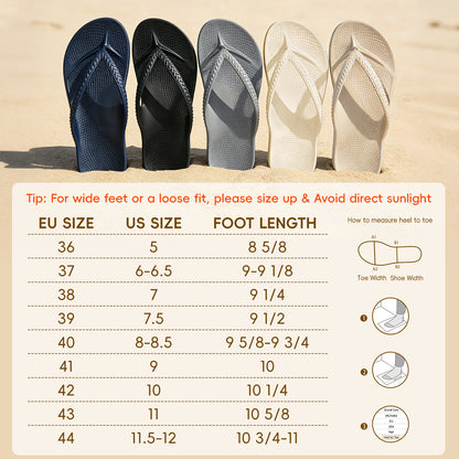 KIDMI Arch Support Flip Flops for Womens Comfortable Orthopedic Sandals for Plantar Fasciitis Beach Thong Slides
