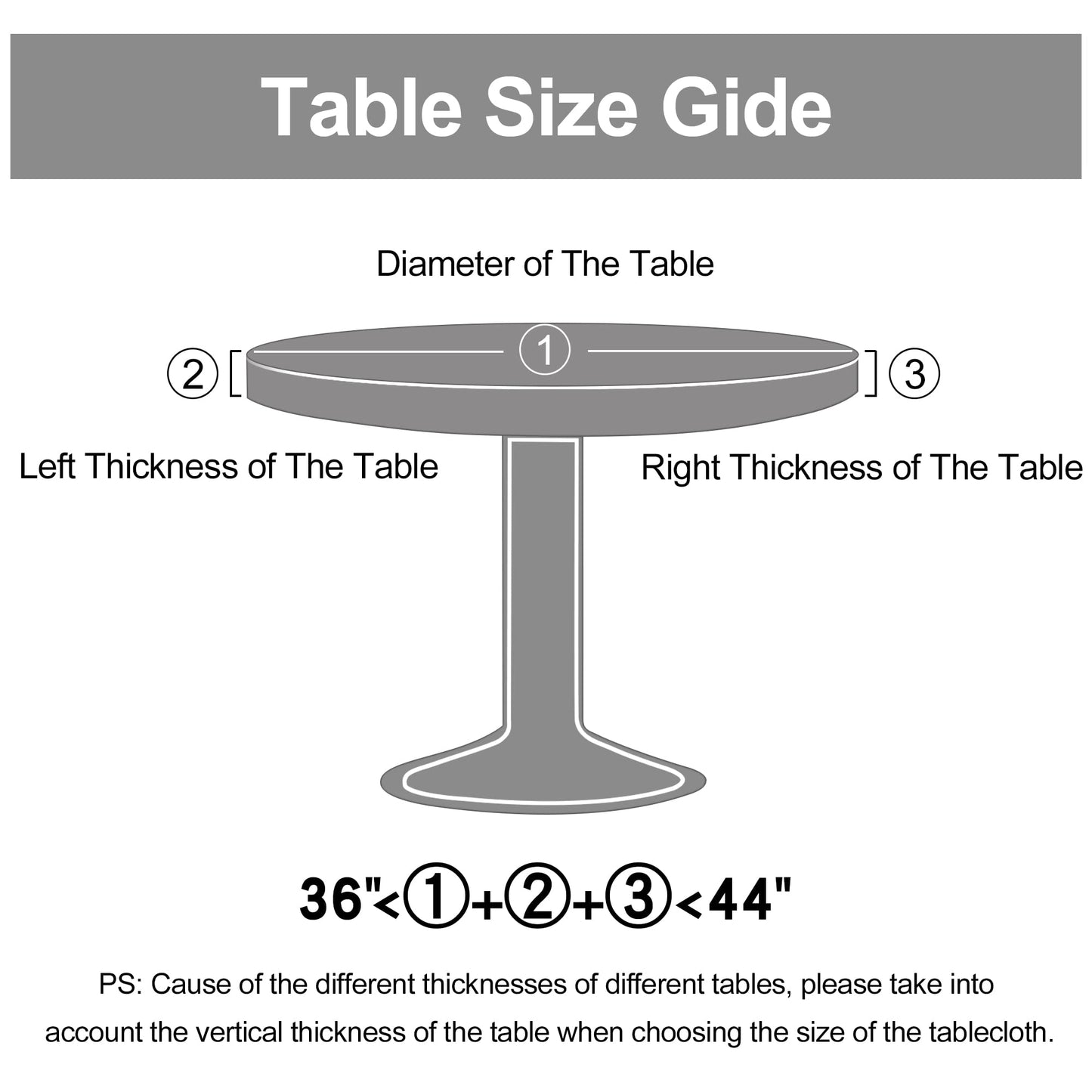 decorUhome Round Waterproof Fitted Tablecloth