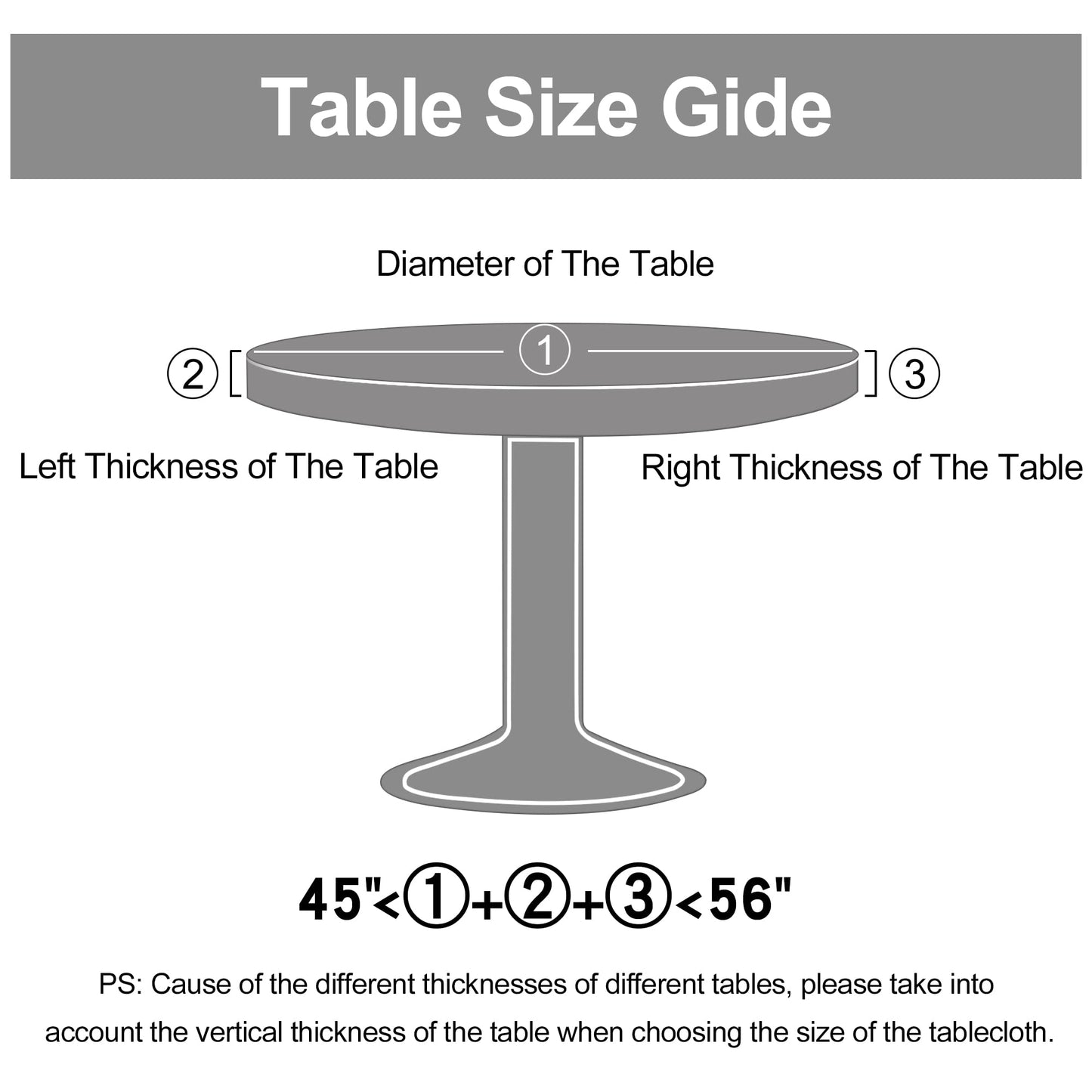 decorUhome Round Waterproof Fitted Tablecloth