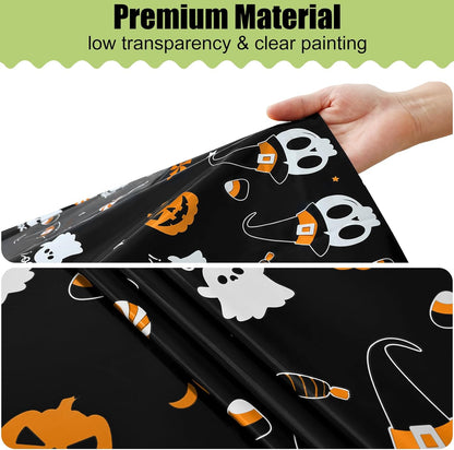 decorUhome Disposable Halloween Tablecloth - 6 Pack, Pumpkin Skull