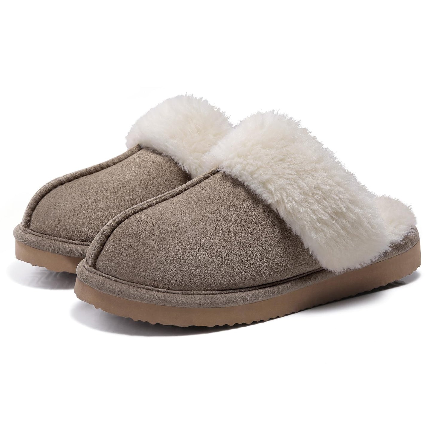 Crestar Women's Fuzzy Slippers with Memory Foam, Winter Warm Slip on House Shoes Indoor and Outdoor,