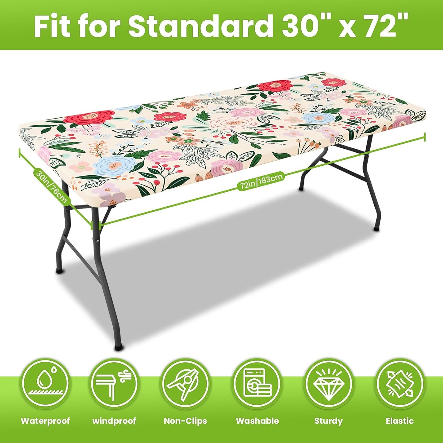 decorUhome Rectangle Spandex Fitted Tablecloth