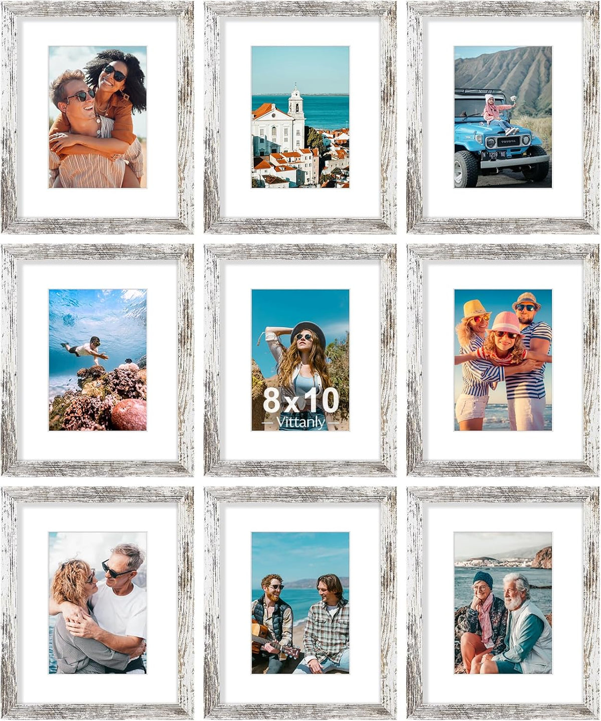 decorUhome 8x10 Black Picture Frame Set of 9