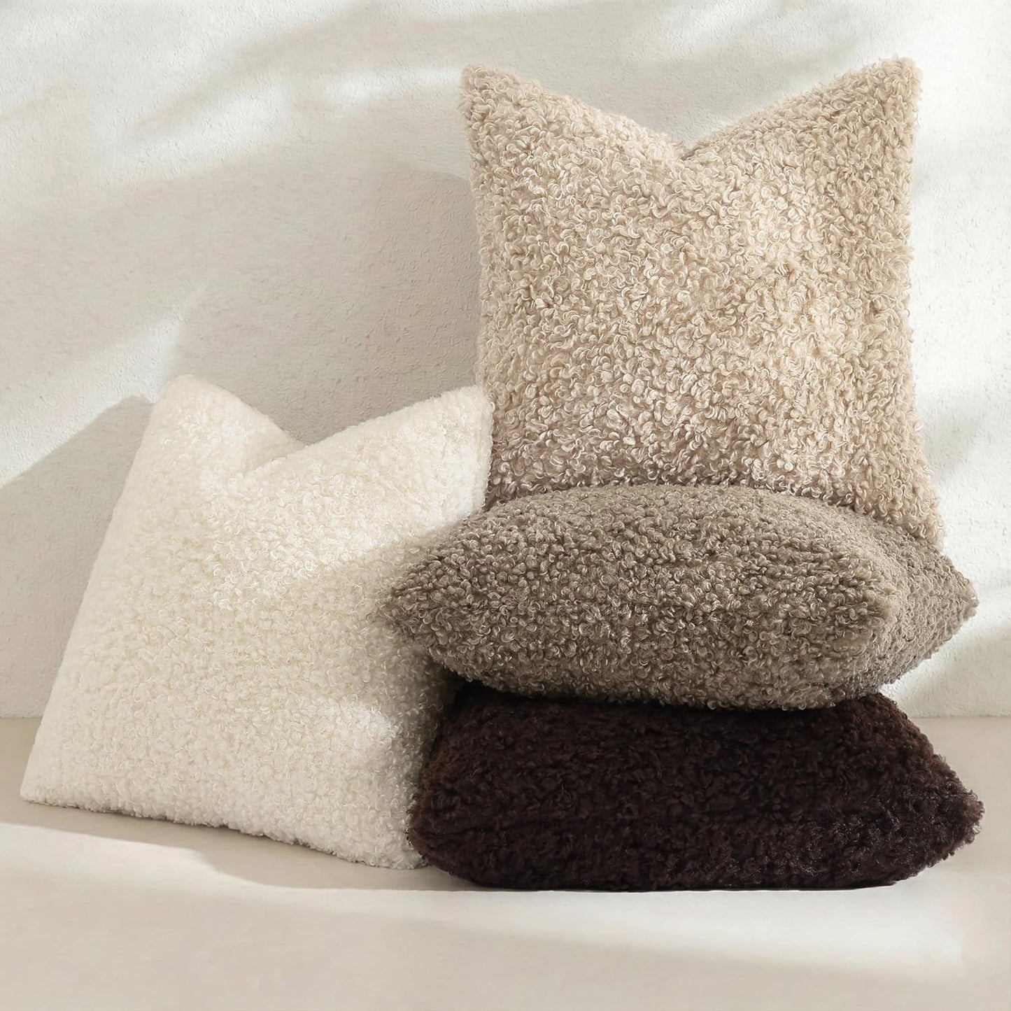 decorUhome 2 Pack Faux Fur Decorative Sherpa Throw Pillow Covers
