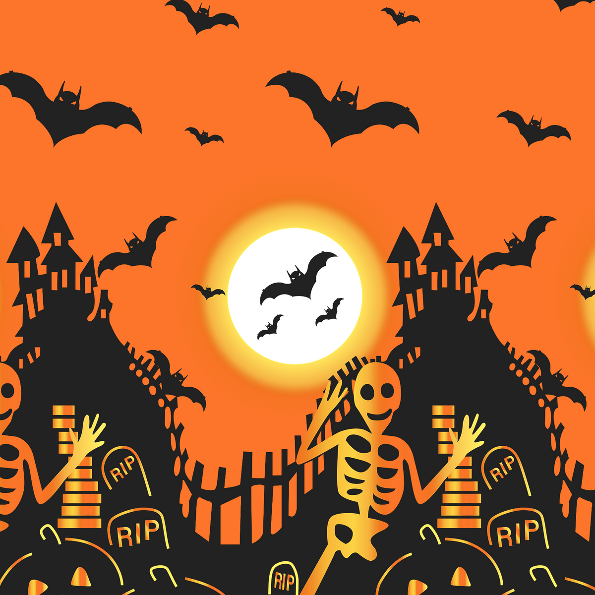 decorUhome Disposable Halloween Tablecloth - 6 Pack, Pumpkin Bat