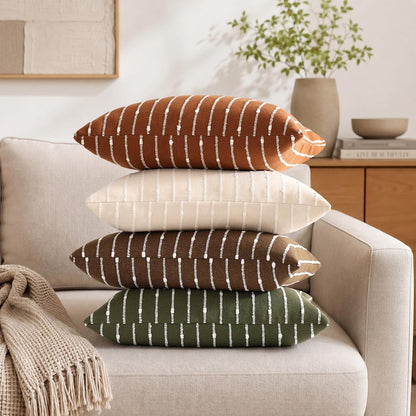 decorUhome Pack of 2 Decorative Jacquard Boucle Throw Pillow Covers