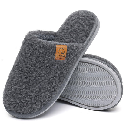 Comwarm Fuzzy Slippers for Women, Cozy Warm Winter Memory Foam Slip On House Shoes for Indoor and Outdoor, Light Brown