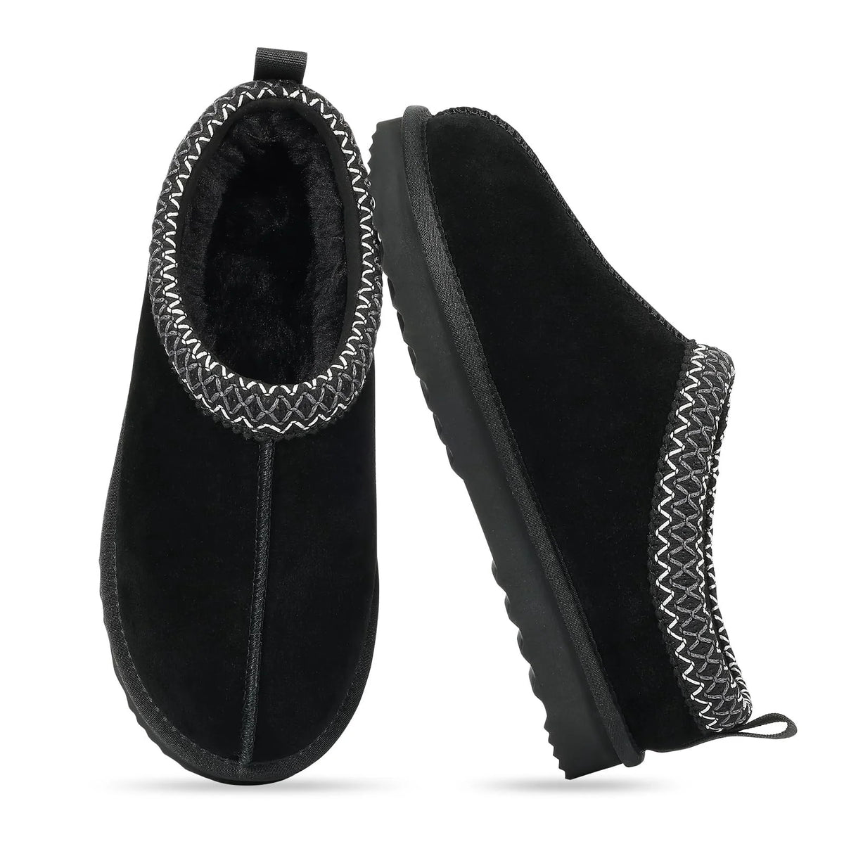 Smile Popcorn Women's Fuzzy Slippers Cozy Suede Slippers Winter House Shoes Indoor Outdoor