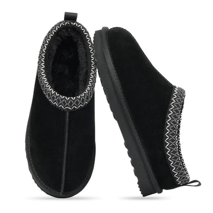 Smile Popcorn Women's Fuzzy Slippers Cozy Suede Slippers Winter House Shoes Indoor Outdoor