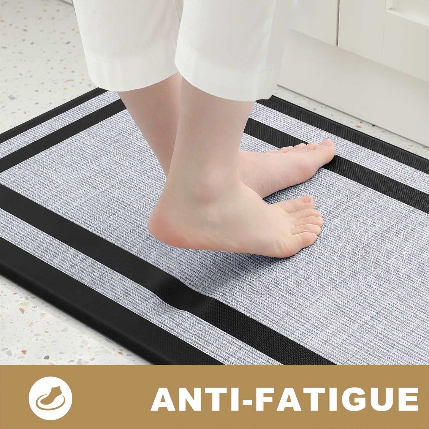 Buganda Kitchen Mats Anti Fatigue, 17.3"x29", Black