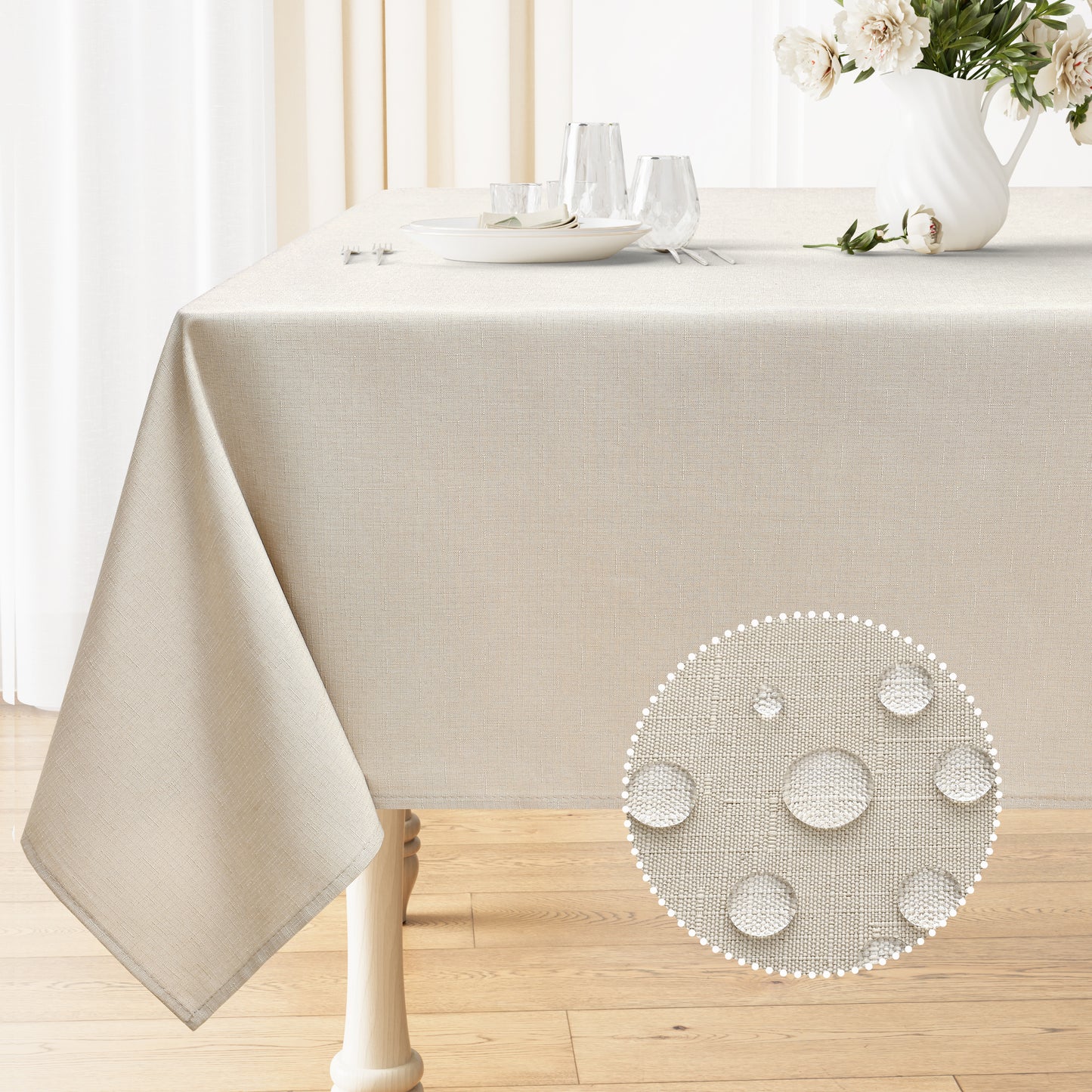 decorUhome Linen Rectangle Tablecloth