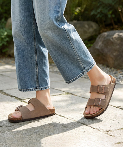 KIDMI Women's Cork Footbed Casual Summer Sandals with Mild Arch Support