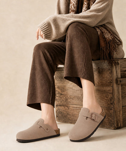 ODOLY Genuine Suede Clogs for Women Men Comfort Cork Footbed Potato Shoes