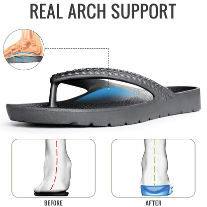 KIDMI Arch Support Flip Flops for Womens Comfortable Orthopedic Sandals for Plantar Fasciitis Beach Thong Slides