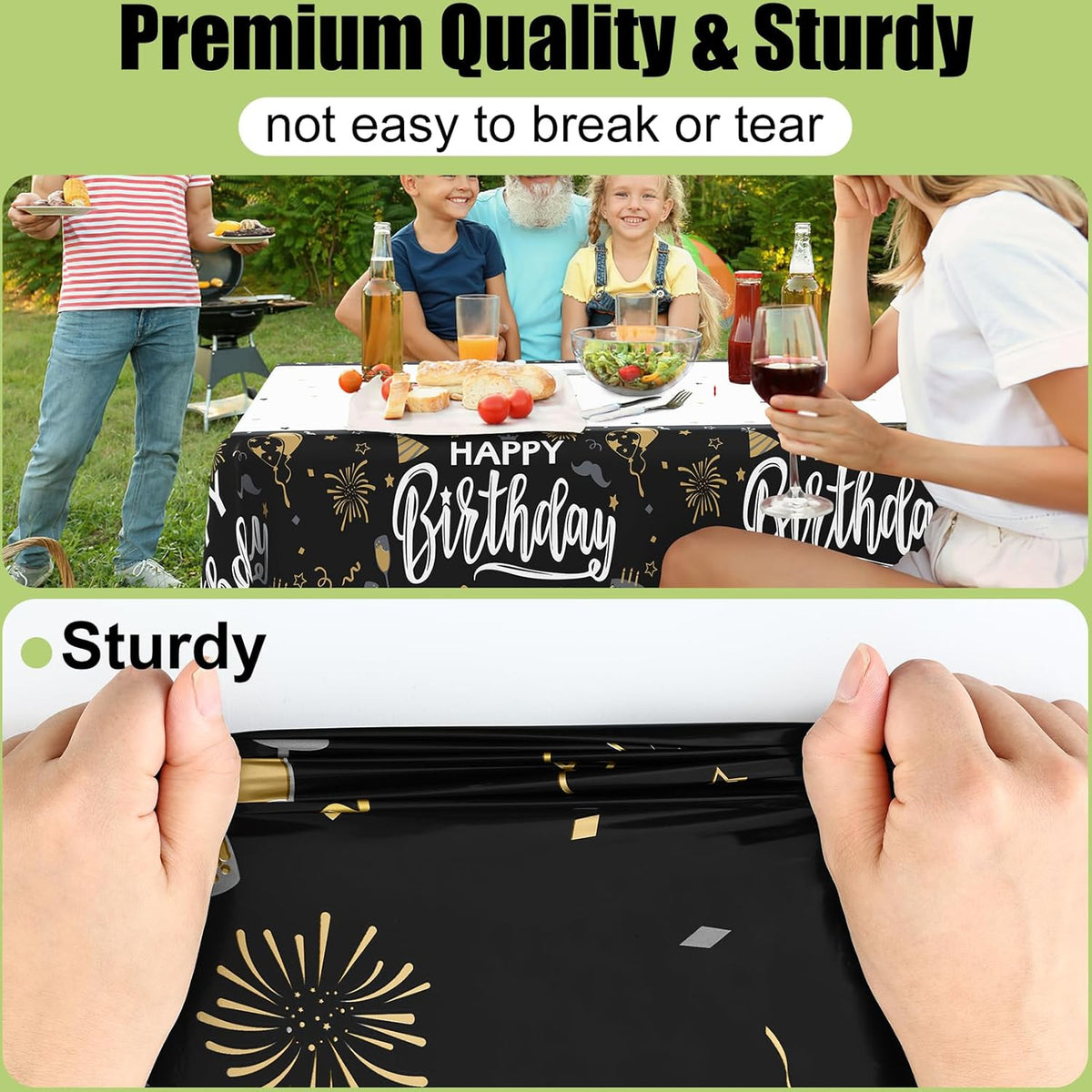 decorUhome Disposable Halloween Tablecloth - 6 Pack, Happy Birthday