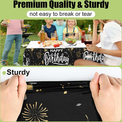 decorUhome Disposable Halloween Tablecloth - 6 Pack, Happy Birthday