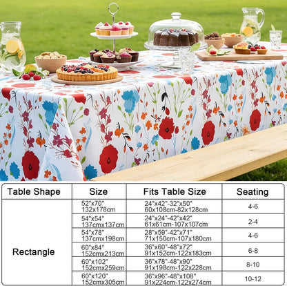 Smile Bee Waterproof Vinyl Tablecloth, Rectangle Table Cover with Flannel Backing