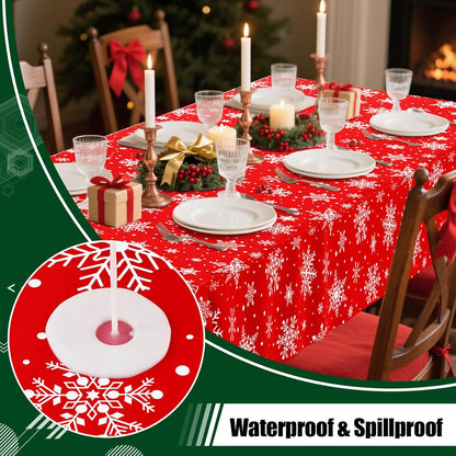 decorUhome Disposable Halloween Tablecloth - 6 Pack, Christmas Snowflake