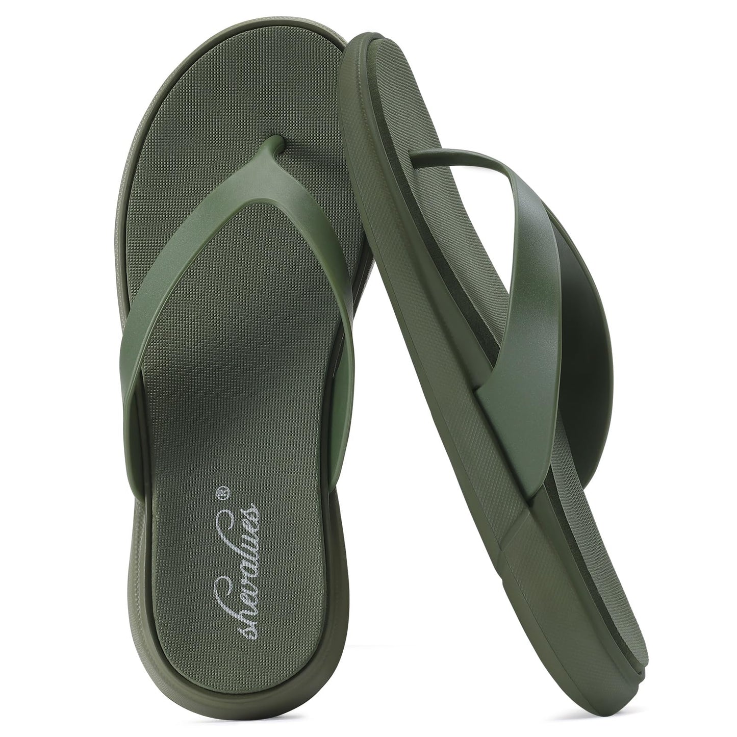 Crestar Comfortable Thong Flip Flops for Women，Arch Support Womens Summer Beach Sandals