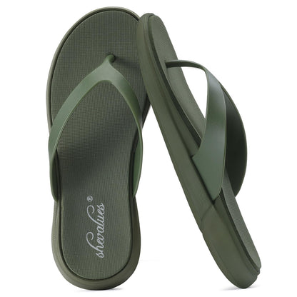 Crestar Comfortable Thong Flip Flops for Women，Arch Support Womens Summer Beach Sandals