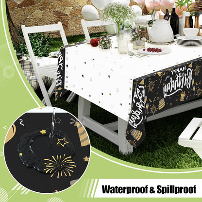 decorUhome Disposable Halloween Tablecloth - 6 Pack, Happy Birthday