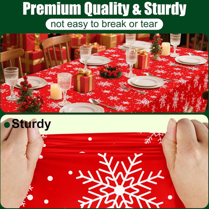 decorUhome Disposable Halloween Tablecloth - 6 Pack, Christmas Snowflake