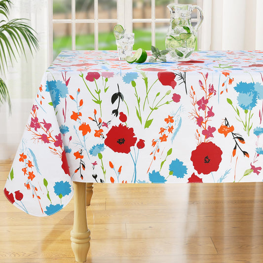decorUhome Vinyl Tablecloth with Flannel Backing Rectangle
