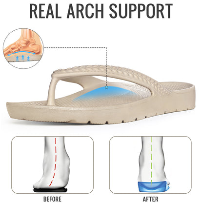 KIDMI Arch Support Flip Flops for Womens Comfortable Orthopedic Sandals for Plantar Fasciitis Beach Thong Slides