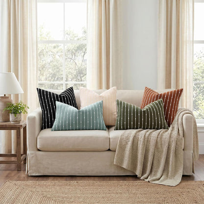 decorUhome Pack of 2 Decorative Jacquard Boucle Throw Pillow Covers