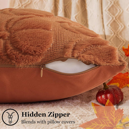 decorUhome Pumpkin Throw Pillow Covers 18x18 Pack of 2