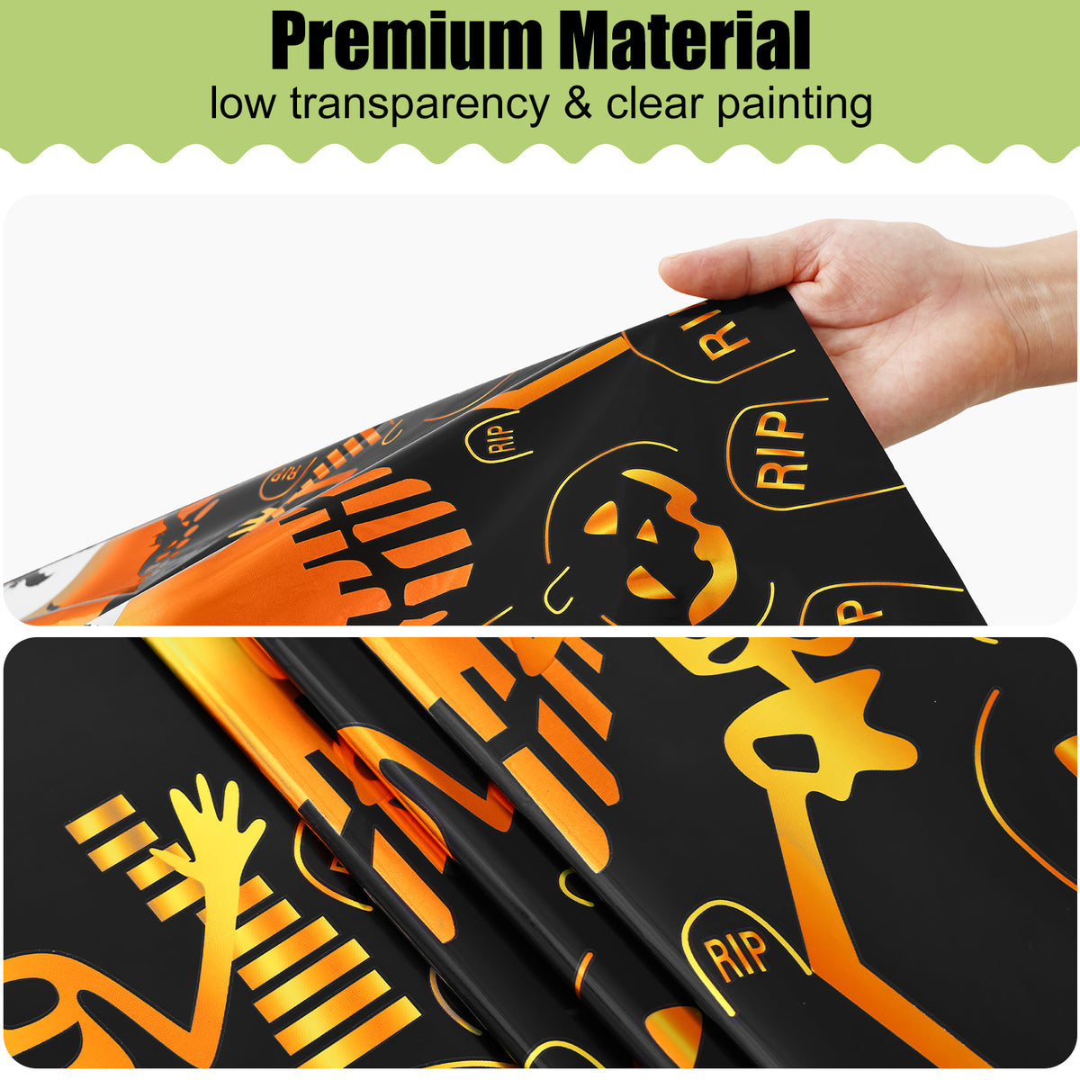 decorUhome Disposable Halloween Tablecloth - 6 Pack, Pumpkin Bat