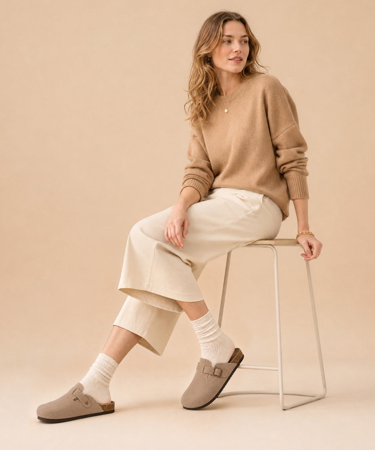 ODOLY Genuine Suede Clogs for Women Men Comfort Cork Footbed Potato Shoes