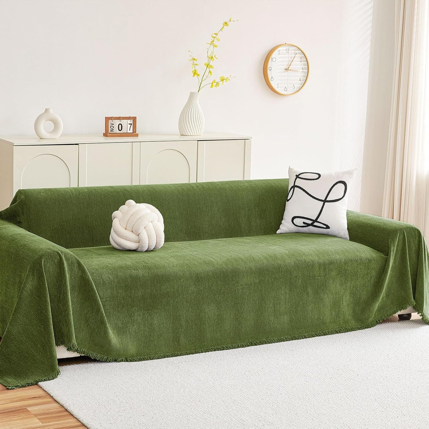 decorUhome Sofa cover for 3-Cushion Couch