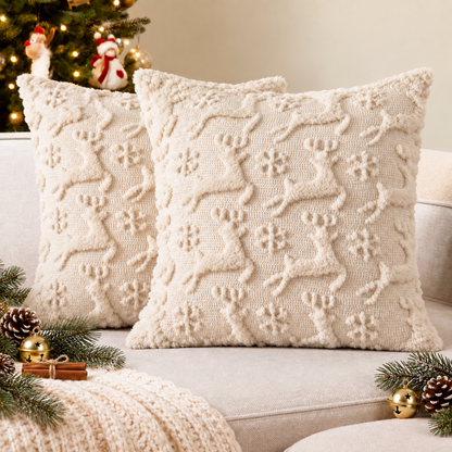 Smile Bee 18x18  Christmas Throw Pillow Covers Set of 2