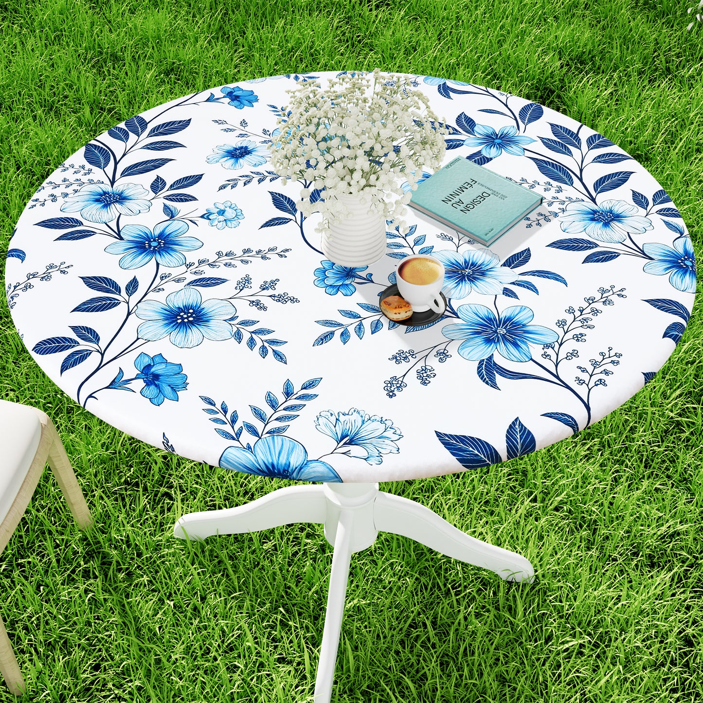 decorUhome Round Spandex Fitted Tablecloth