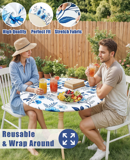 decorUhome Round Spandex Fitted Tablecloth