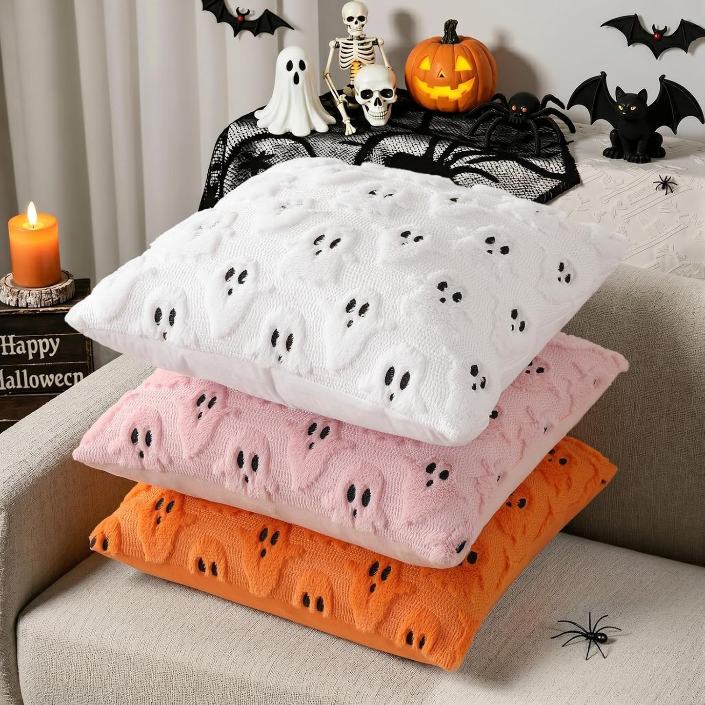 decorUhome Halloween Throw Pillow Covers 18x18 Pack of 2