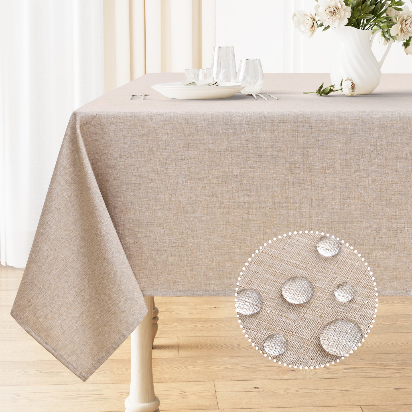 decorUhome Linen Rectangle Tablecloth