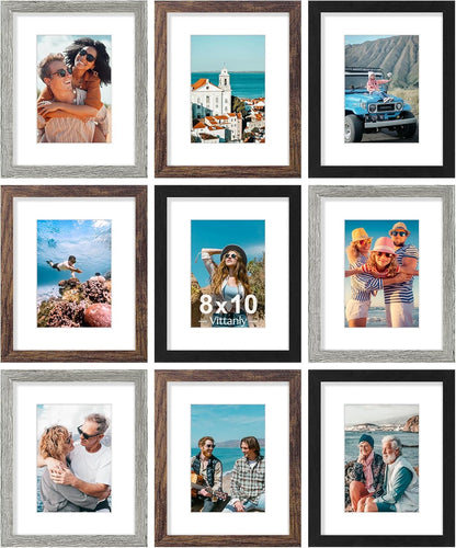 decorUhome 8x10 Black Picture Frame Set of 9