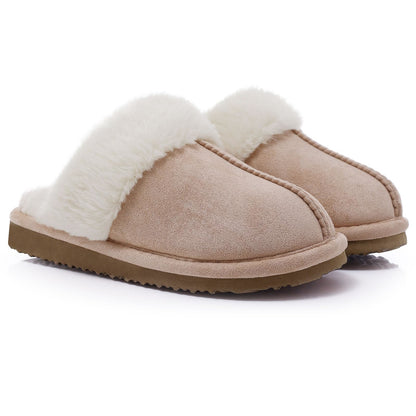 Crestar Women's Fuzzy Slippers with Memory Foam, Winter Warm Slip on House Shoes Indoor and Outdoor,