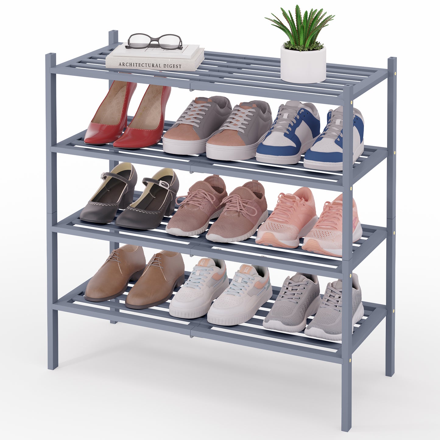 Smiry Stackable Bamboo Shoe Rack