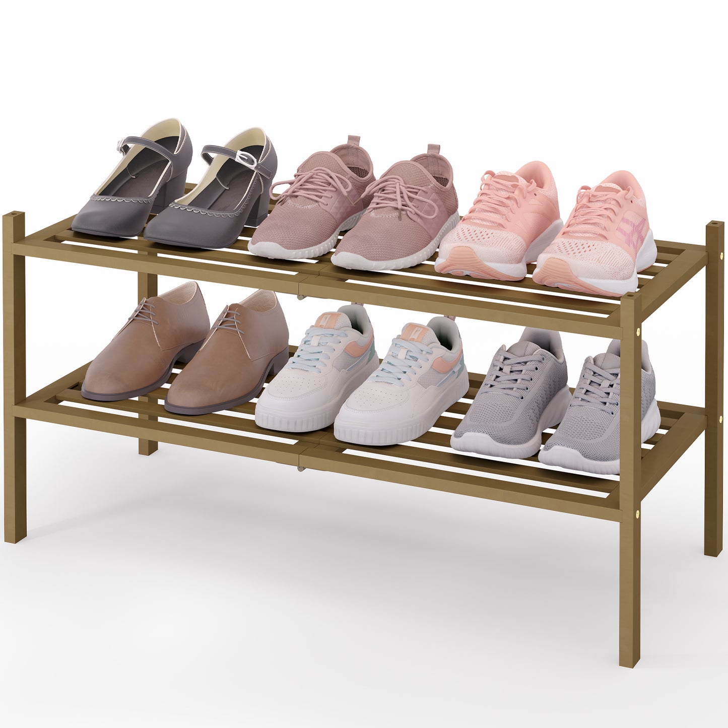 Smiry Stackable Bamboo Shoe Rack