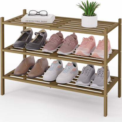 Smiry Stackable Bamboo Shoe Rack