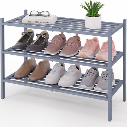 Smiry Stackable Bamboo Shoe Rack