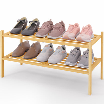 Smiry Stackable Bamboo Shoe Rack