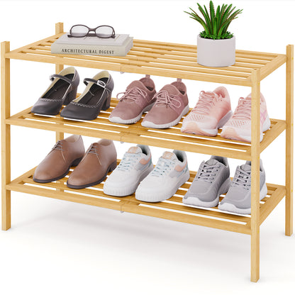 Smiry Stackable Bamboo Shoe Rack