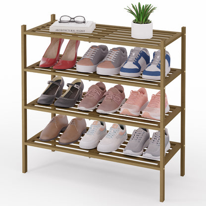 Smiry Stackable Bamboo Shoe Rack